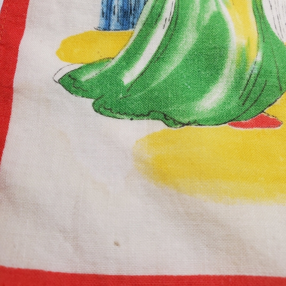 Vintage Child's Hankerchief Hanky Fairytale Sleeping Beauty Some Stains - Picture 3 of 6